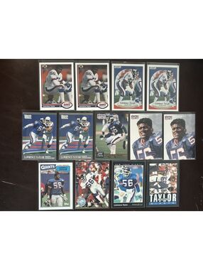 HOF LB LAWRENCE TAYLOR COLLECTION UPPER DECK/FLEER/TOPPS/SCORE/PRO SET 13 CARDS